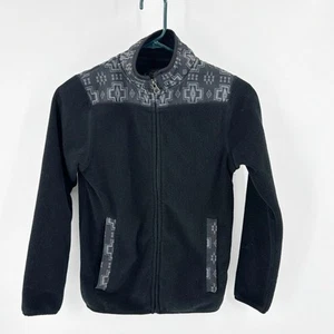 Pendleton Aztec western southwest cowboy black gray fleece full zip sweater 9/10 - Picture 1 of 8