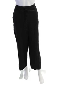 Rhythm Drawstring Waist Pocketed Wide Legged Casual Pants Solid Black Size 4 - Picture 1 of 5