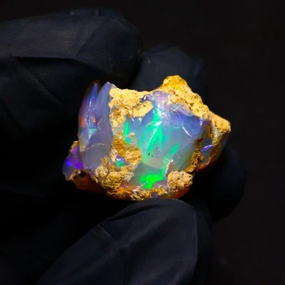 Natural Ethiopian Welo Opal Rough 24.75 Ct Gemstone – Bright Play of Color Fire - Image 1 of 4