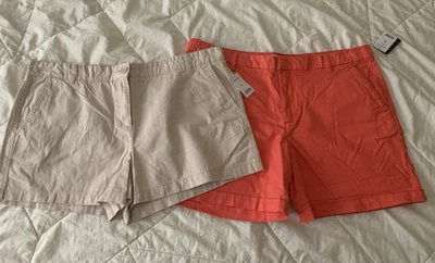 Joe Fresh 休闲短裤成人 16 女式棕褐色米色珊瑚色套装 2 对 — 第 1/4 张图片