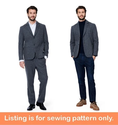 SEWING PATTERN Sew Mens Clothes - Suit Coat Jacket Blazer Pants Sweatpants 5955 - Image 1 of 3