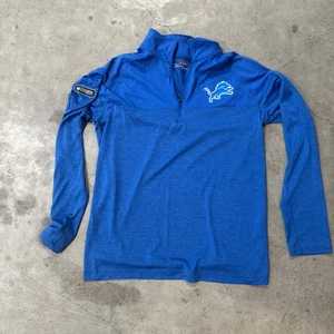 NFL Combine Detroit Lions Mens S Quarter Zip Pullover Blue Stretch Activewear - Picture 1 of 11