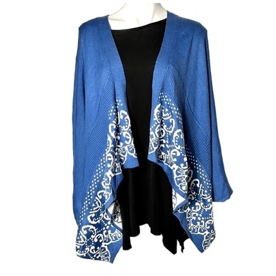 Cárdigan Ya Los Angeles Waterfall Talla Grande Azul/Blanco Foto 1 de 4