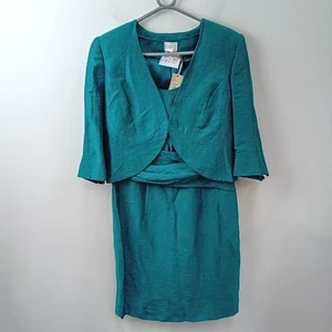 Kaliko 2 Pcs Suit Dress Jacket Size 14/12 Womens Teal Green BNWT FPL -WRDC - Picture 1 of 6