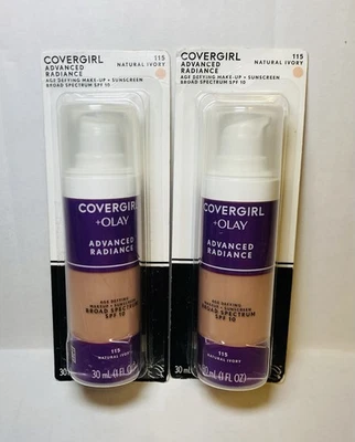 2 New CoverGirl + Olay Advanced Radiance Age Defying Makeup, 115 NATURAL IVORY - Image 1 of 2