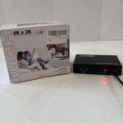 1 in 4 out 4 Port 1080p Full HD HDMI Splitter Hub Repeater Amplifier 3d USA - Image 1 of 4