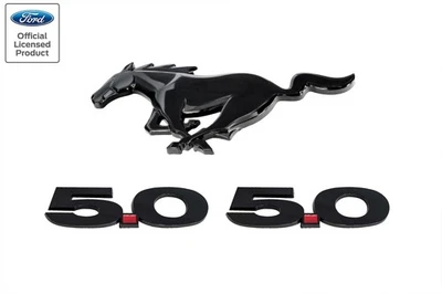 Ford Mustang GT 2010-2014 negro caballo para correr parrilla delantera y emblemas de guardabarros 5,0 Foto 1 de 4