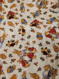 VINTAGE FLANNEL FABRIC PETER RABBIT FREDERICK WARNE & CO 2001 3 YARDS 38" WIDE - Picture 1 of 2