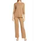 Anne Klein Cotton Blend Sweater Pantsset In Vicuna Size Xs #676