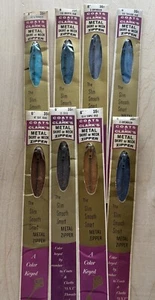 Vtg Coats & Clark's Metal Zipper LOT of 8 NIP 6" Shades of Blue Gray Skirt Neck - Picture 1 of 3