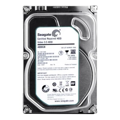 Hard Drive Seagate Video 3.5 HDD ST4000VM000 4TB 5900U/Min 64MB SATA III 3.5 " - Image 1 of 3