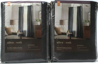 2 Count Allen Roth Back Tab Panel 52" x 95" Machine Washable Glenellen 0569016 - Image 1 of 2