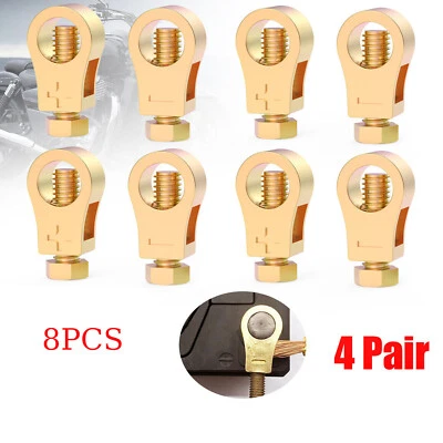 Cable Clamp Battery Connection Clip CAR Battery Pure Copper Terminal Wire 4Pairs
