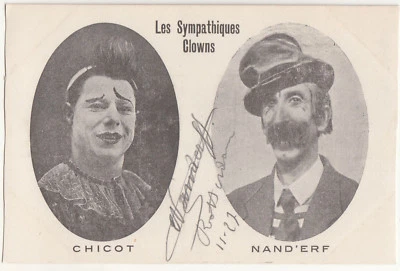 Zirkus Circus Ak Les Sympathiques Clowns Chicot Nandèrf Autogramm 1927 ! (A2505 - Bild 1 von 2