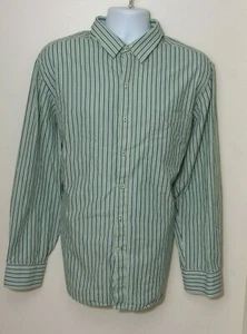 Izod Mens Slim Fit Buttonup XL Dress Shirt Multicolor Green Tone Vertical stripe - Picture 1 of 8