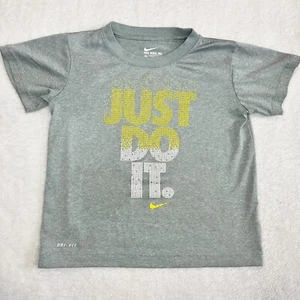 NIKE Boys Size 6 Short Sleeve Athletic Shirt Just Do It Swoosh Logo Stretch - Picture 1 of 9