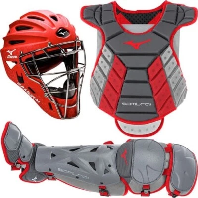 Kit de equipo Mizuno para mujer adulto Samurai Catchers 13 pulgadas - 14 pulgadas gris rojo Foto 1 de 4