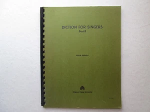 DICTION FOR SINGERS Part II BY JOHN R. HALLIDAY 1970 Brigham Young University 2 - Bild 1 von 6