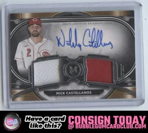 2021 Museum Collection Nick Castellanos Dual Relic Auto /271 Cincinnati Reds - Picture 1 of 2