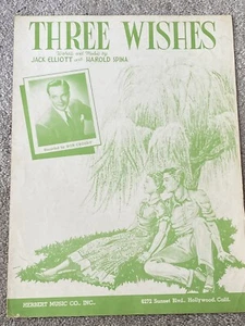 1949 THREE WISHES Sheet Music BOB CROSBY by Jack Elliott, Harold Spina - Picture 1 of 3