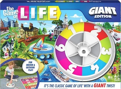 Hasbro GAME OF LIFE GIANT EDITION Adults/Kids Board Game NEW! OUTDOORS/INSIDE! - Image 1 of 3