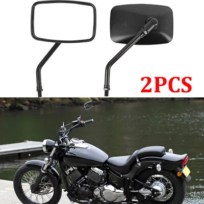 Espejos retrovisores laterales rectangulares negros para motocicleta Yamaha V Star 650 XVS650 250 1100 Foto 1 de 4