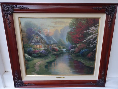 Thomas Kinkade тихий вечер ограниченного тиража украшенный лито. Печать 20x24 - Изображение 1 из 4