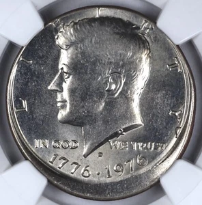 1976 D 50c Struck off Center Kennedy Half Dollar Bicentennial Rare Error NGC - Picture 1 of 4