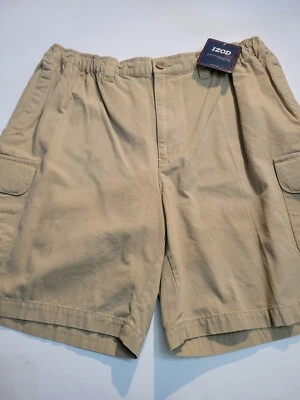 NWT Izod PFX Men's Cargo Beach Shorts Beige XL Elastic Waist, Button, Zipper - Image 1 of 4