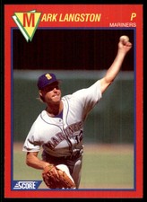 1989 Score Baseball's 100 Hottest Players Mark Langston Seattle Mariners #67