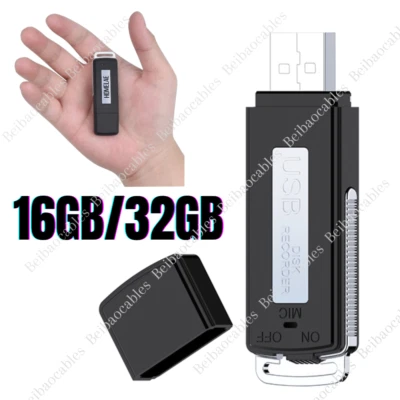 16GB/32GB Mini Voice Activated Digital Sound Audio Recorder USB Disk Flash Drive - Image 1 of 4