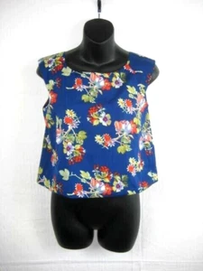 Walter Baker Womens Floral Sleeveless Stella Crop Top XS Blue Multi OpenBack$118 - Picture 1 of 7