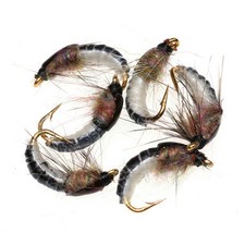 5Pcs #12 Realistic Nymph Scud Fly for Trout Fishing Artificial Insect Bait Lure　