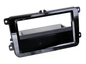 Einbaurahmen DIN Autoradio für Seat Skoda VW piano schwarz PRO - Bild 1 von 2