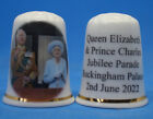 Birchcroft China Thimble --  H M Queen with Prince Charles at Jubilee Parade
