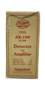 Antique Airline Radio Tube Type AX 199 62-5308 Detector Amplifier NOS