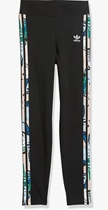 Adidas-Girls HER Studio London Animal Flower Print High Waist Tights - Picture 1 of 8