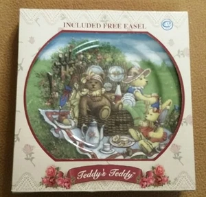 "TEDDY'S TEDDY" COLLECTOR PLATE ~ TEDDY'S PICNIC LUNCH ~ MIB  - Picture 1 of 3