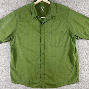 Mountain Hardwear Shirt Mens XL Green Short Sleeve Button Up Outdoor Hiking - Picture 1 of 12