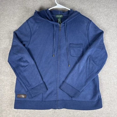 Lauren Jeans Co Ralph Lauren Sudadera con Capucha Algodón Cremallera Sudadera M Azul Hecha en EE. UU. Foto 1 de 4