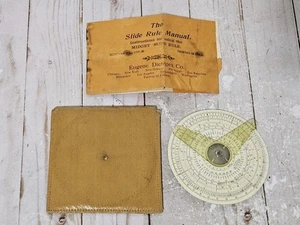 Vtg 1936 Midget Circular Slide Rule Eugene Dietzgen Original Manual & Case  - Picture 1 of 19