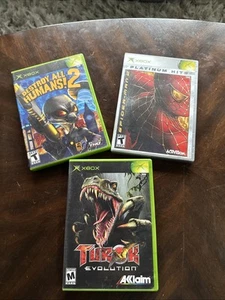 Original Xbox Game Lot Turok Spiderman Destroy All Humans! - Picture 1 of 8