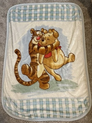 Pooh And Friends Plush Blanket- Pooh & Tigger 90s Vintage Throw Blanket Crib - Image 1 of 4
