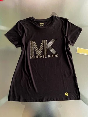 Nueva camiseta top para mujer Michael Kors MK dorada con tachuelas Foto 1 de 3