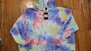 Felpa con cappuccio Nike Tie Dye oversize pullover hippie logo donna media XXL - Foto 1 di 3