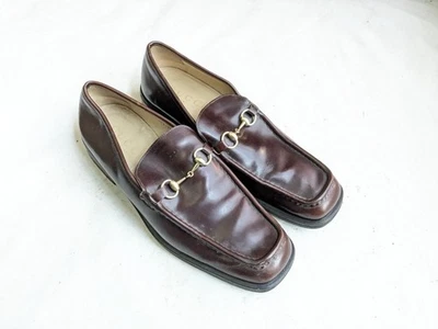 古驰马位乐福鞋勃艮第男式 13 D 一脚蹬皮革松饼 — 第 1/4 张图片