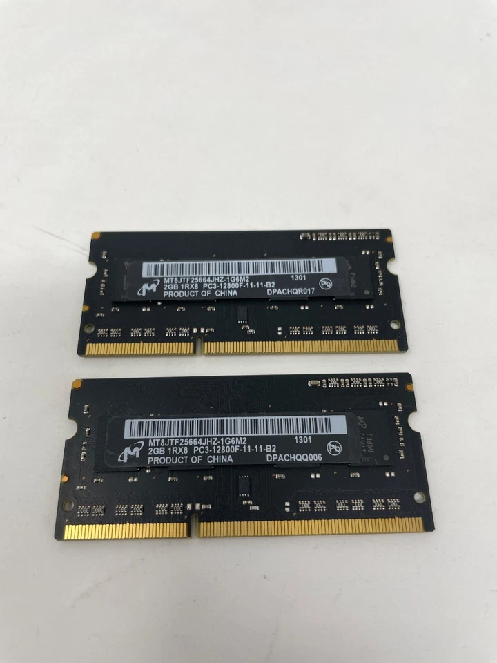 4GB RAM 2x2GB Micron DDR3 PC3-12800F Computer Memory Module MT8JTF25664JHZ-1G6M2 - Image 1 of 1