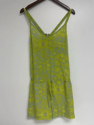 Romper Rory Beca seda verde e cinza sem mangas racerback tamanho P - Fabricado nos EUA - Imagem 1 de 4