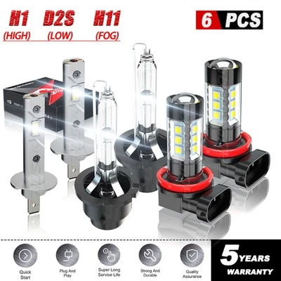Para Fit Jaguar X-Type 2004-2008 LED / HID faros Hi/lo haz niebla bombillas Kit - Image 1 of 4