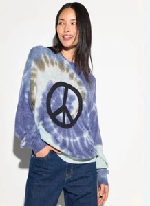 Spiritual Gangster Women’s Peace Tie Dye Maude Sweater Sz: XL Moonlit NWT - Picture 1 of 6